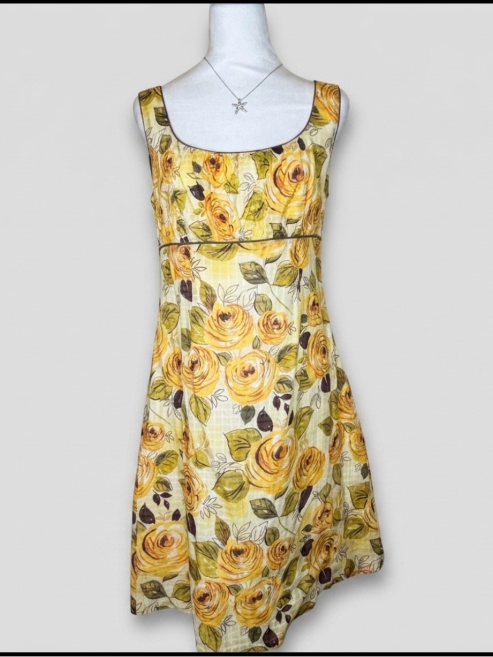 Vintage Cabi Yellow Cotton Sleeveless Sundress -